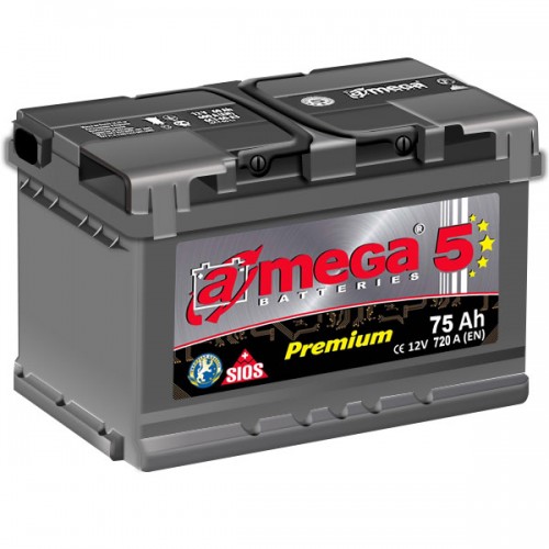 Аккумулятор автомобильный A-mega Premium 75Ah 720A